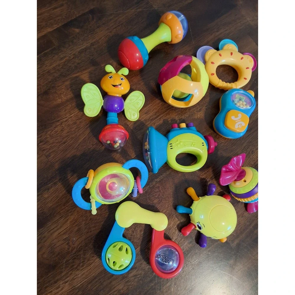 iPlay iLearn Baby Rattles 10pc Set Newborn Infant Sensory Toys BPA Free 10 Piece